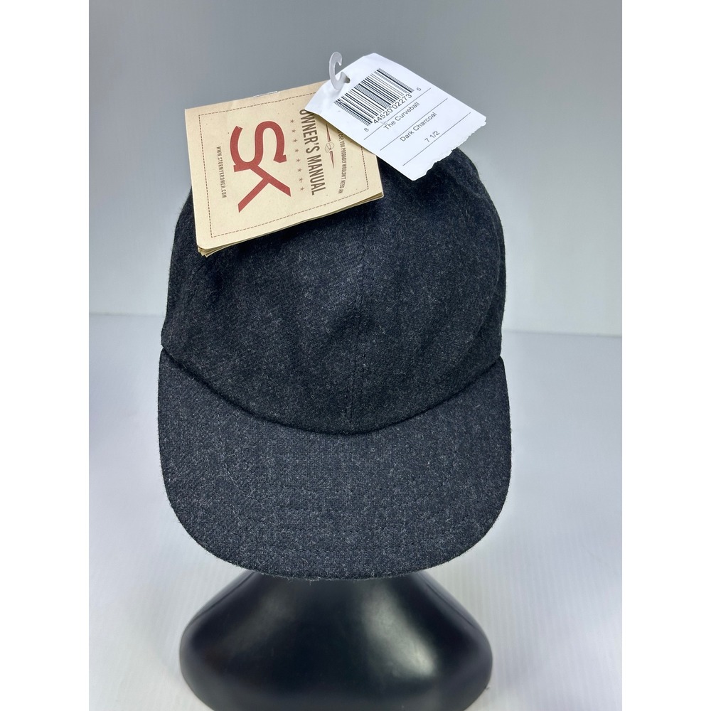 Stormy Kromer The Curveball Hat Dark Charcoal Wool Baseball Cap Mens 7 1/2 NEW